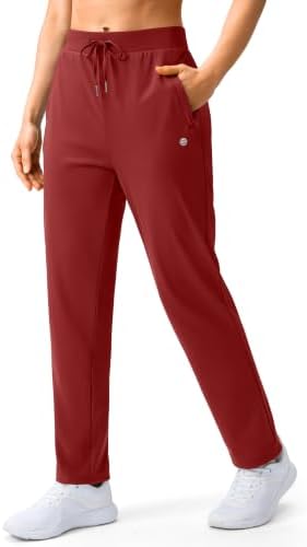 Women's track pants, two zip pockets, savannah red