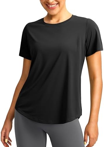 Women's UPF 50+ dry fit gym tee, black