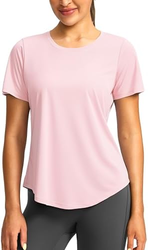 Women's UPF 50+ dry fit gym tee, cornus pink