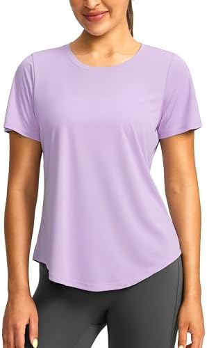 Women's UPF 50+ dry fit gym tee, hyacinth purple