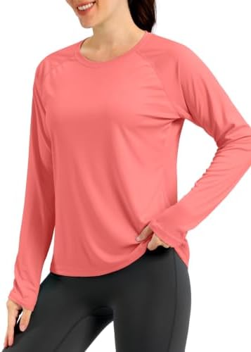 Women's UPF 50+ hiking sun shirt, red