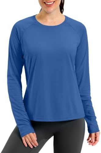 Women's UPF 50+ hiking sun shirt, royal blue