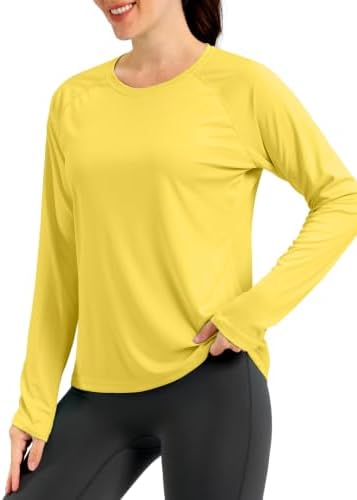 Women's UPF 50+ hiking sun shirt, wheat yellow