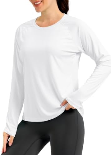 Women's UPF 50+ hiking sun shirt, white