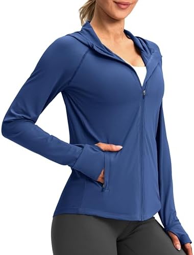 Women's UPF 50+ hooded sun jacket, dark blue