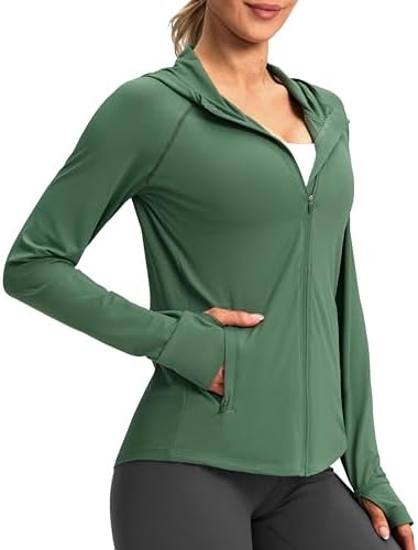 Women's UPF 50+ hooded sun jacket, green
