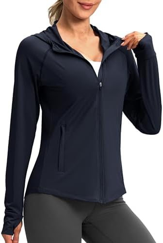 Women's UPF 50+ hooded sun jacket, navy