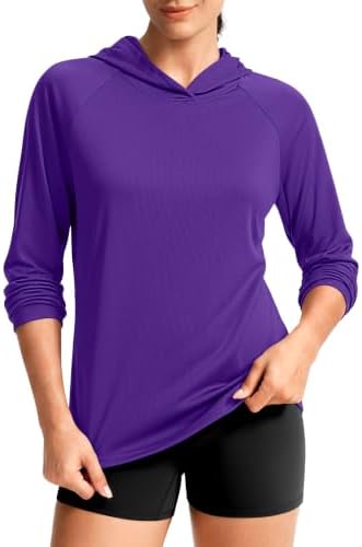 Women's UPF 50+ lightweight hoodie, purple