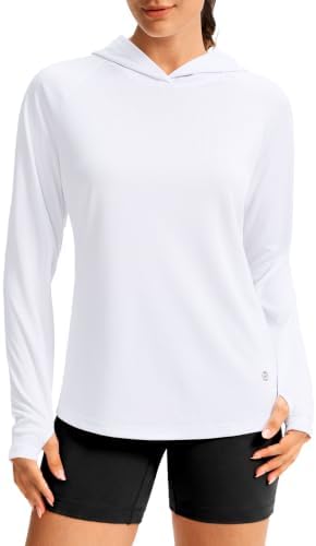 Women's UPF 50+ lightweight hoodie, white