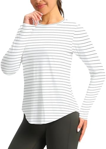 Women's UPF 50+ long sleeve rash guard, black stripe
