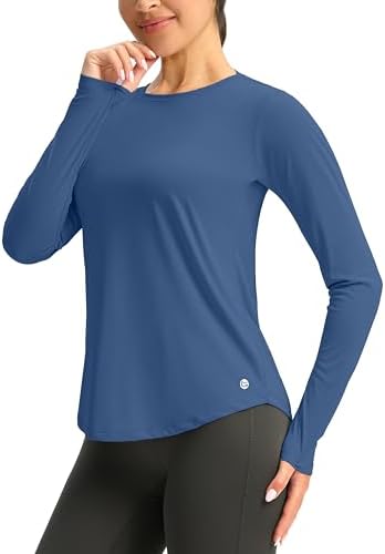 Women's UPF 50+ long sleeve rash guard, dark blue