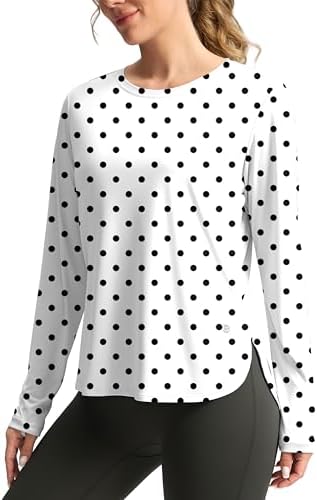 Women's UPF 50+ long sleeve sun shirt, black dot