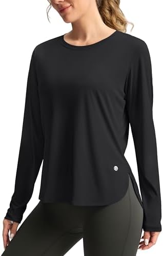 Women's UPF 50+ long sleeve sun shirt, black
