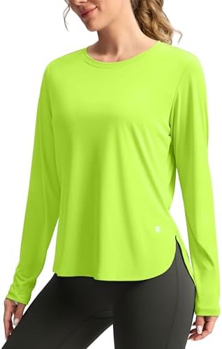 Women's UPF 50+ long sleeve sun shirt, bright green