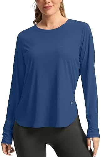 Women's UPF 50+ long sleeve sun shirt, dark blue