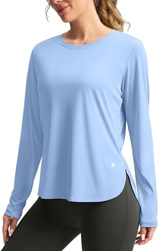Women's UPF 50+ long sleeve sun shirt, haze blue