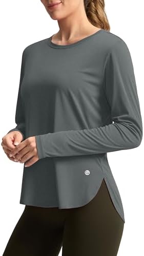 Women's UPF 50+ long sleeve sun shirt, heather grey