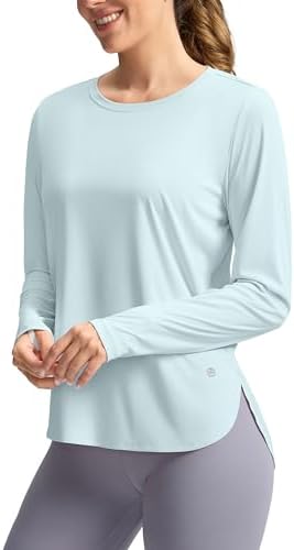 Women's UPF 50+ long sleeve sun shirt, light blue