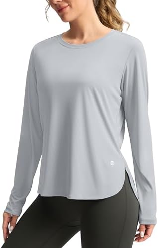 Women's UPF 50+ long sleeve sun shirt, light grey