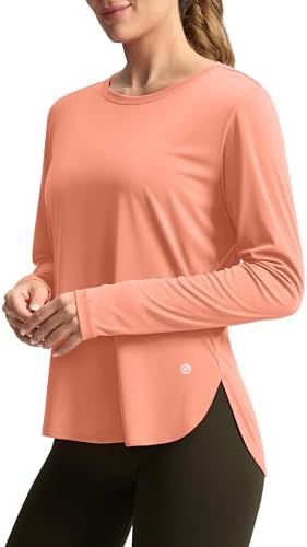 Women's UPF 50+ long sleeve sun shirt, orange