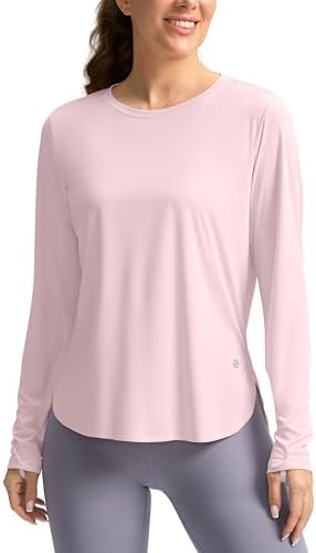 Women's UPF 50+ long sleeve sun shirt, seashell pink