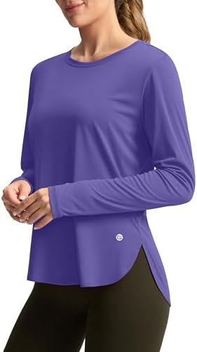 Women's UPF 50+ long sleeve sun shirt, vintage purple