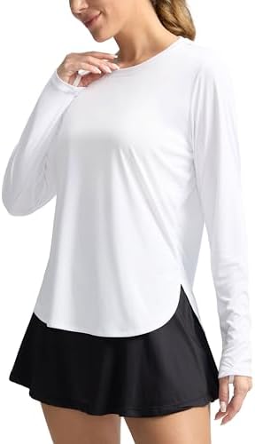 Women's UPF 50+ long sleeve sun shirt, white