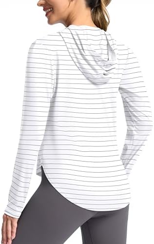 Women's UPF 50+ sun hoodie, black stripe