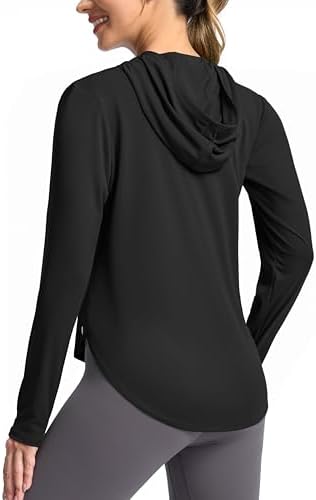 Women's UPF 50+ sun hoodie, black
