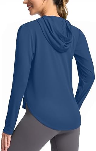 Women's UPF 50+ sun hoodie, dark blue