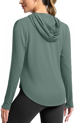 Women's UPF 50+ sun hoodie, malachite green