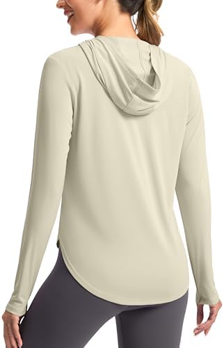 Women's UPF 50+ sun hoodie, oatmeal