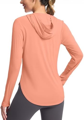 Women's UPF 50+ sun hoodie, orange