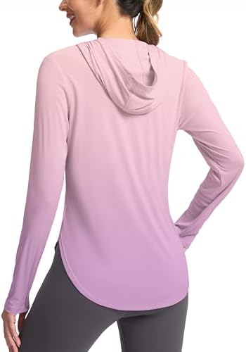 Women's UPF 50+ sun hoodie, pink / purple gradient