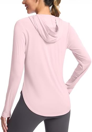 Women's UPF 50+ sun hoodie, seashell pink