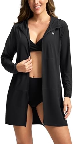 Women's UPF 50+ swim cover-up, black