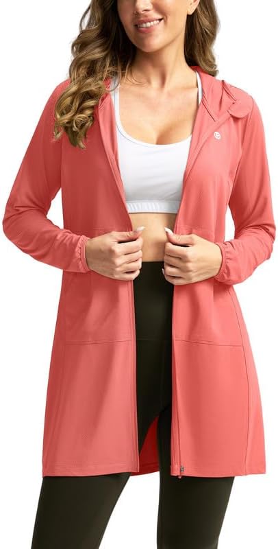 Women's UPF 50+ swim cover-up, coral