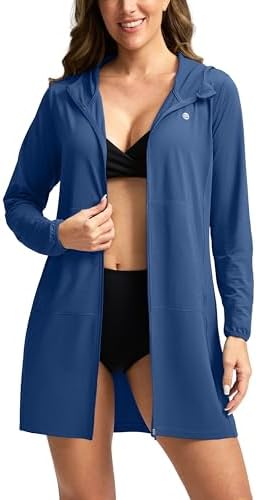 Women's UPF 50+ swim cover-up, dark blue