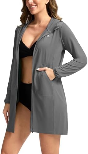 Women's UPF 50+ swim cover-up, dark grey