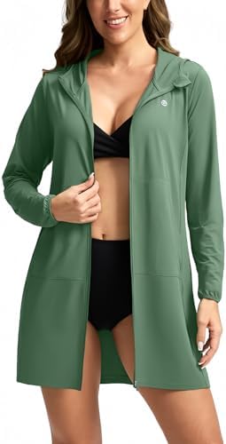 Women's UPF 50+ swim cover-up, green