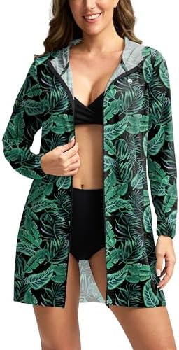 Women's UPF 50+ swim cover-up, leaf
