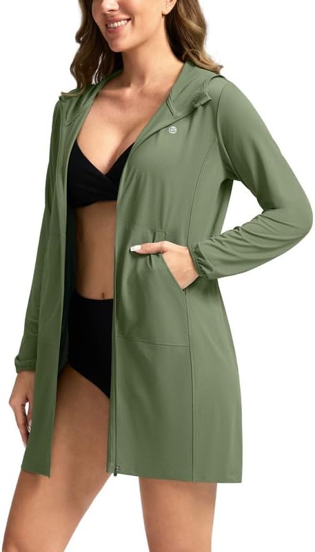Women's UPF 50+ swim cover-up, olive
