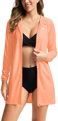 Women's UPF 50+ swim cover-up, orange