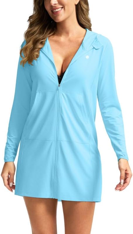 Women's UPF 50+ swim cover-up, sky blue