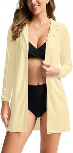 Women's UPF 50+ swim cover-up, yellow