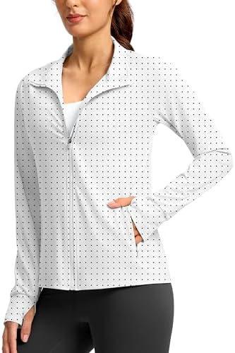 Women's UPF 50+ zip-up jacket, black dot