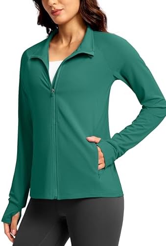 Women's UPF 50+ zip-up jacket, blackish green