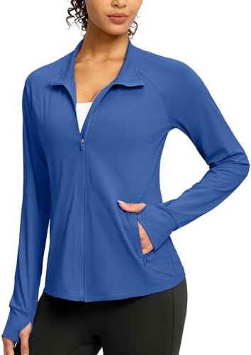 Women's UPF 50+ zip-up jacket, dark blue