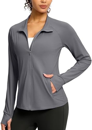 Women's UPF 50+ zip-up jacket, dark grey