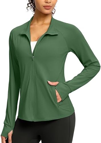 Women's UPF 50+ zip-up jacket, green